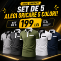 SET DE 5 TRICOU CU GULER POLO BUZUNAR - SELECTATE CULORİ