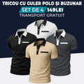 NEGRU - ALB - BEJ - ANTRACIT - BLEUMARIN - TRICOU CU GULER POLO ȘI BUZUNAR