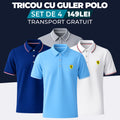 BLEUMARIN - GRI - ALB - ALBASTRU DESCHIS - TRICOU CU GULER POLO