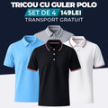 NEGRU - ALB - GRI - ALBASTRU DESCHIS - TRICOU CU GULER POLO
