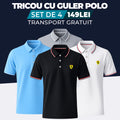 NEGRU - ALB - GRI - ALBASTRU DESCHIS - TRICOU CU GULER POLO