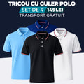 NEGRU - ALB - BLEUMARIN - ALBASTRU DESCHIS - TRICOU CU GULER POLO