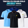 NEGRU - ALB - BLEUMARIN - ALBASTRU DESCHIS - TRICOU CU GULER POLO